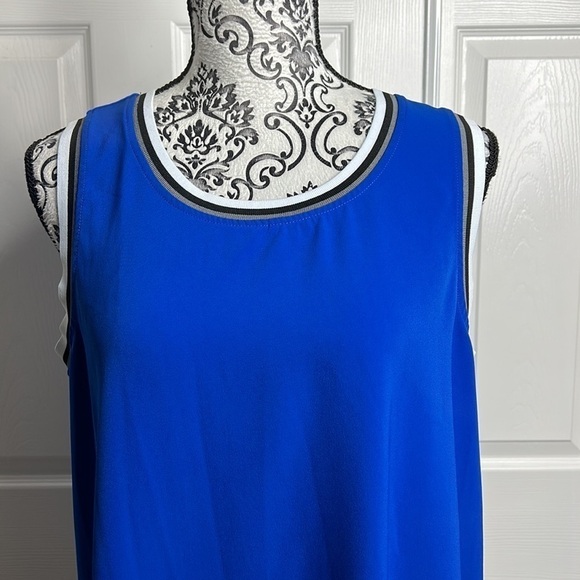 ABS Allen Schwartz Bright Blue Sleeveless Dress Shift L - Picture 2 of 6